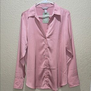 H&M Blush Pink Recycled Polyester Blouse
